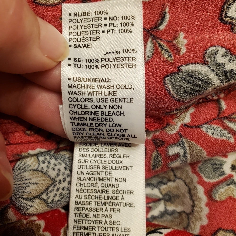 Making the Cut S3 Ep5 Red Floral Pattern Sash Wrapped Midi Dress Womens Size 2XL - Picture 10 of 12